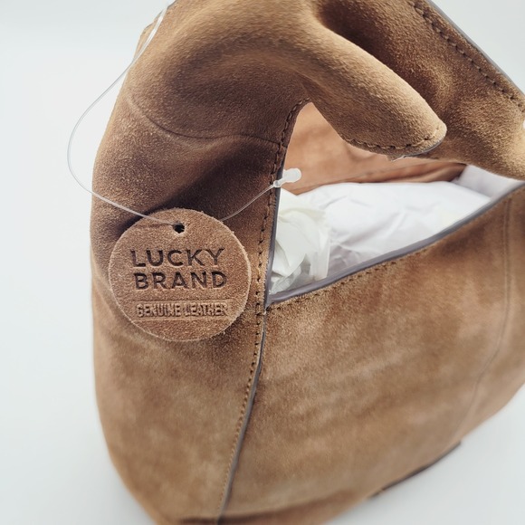 Lucky Brand Suede Bow Shoulder Bag – Honey Tan Medium Women's‎ Handbag - Picture 4 of 5